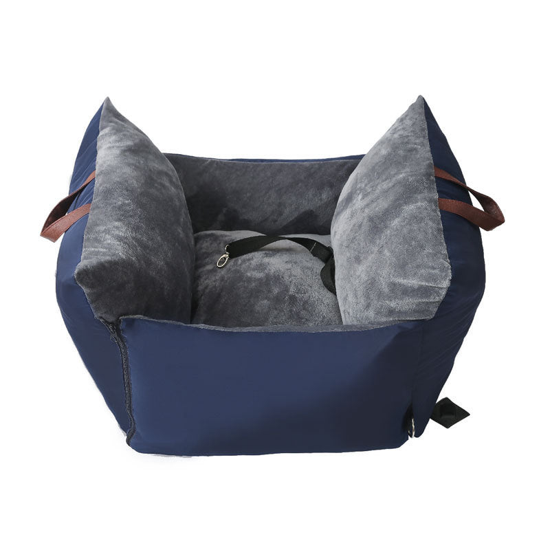 LuxeRide Plush Travel Nest – Designer Car Seat & Bed for Cats and Small Dogs