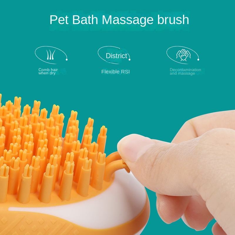 Silicone SPA Grooming Brush with Built-in Shampoo Chamber