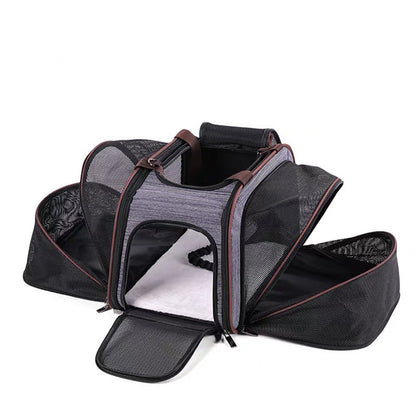 Travel Pet Carrier – Denim Blue with Convertible Mat Base