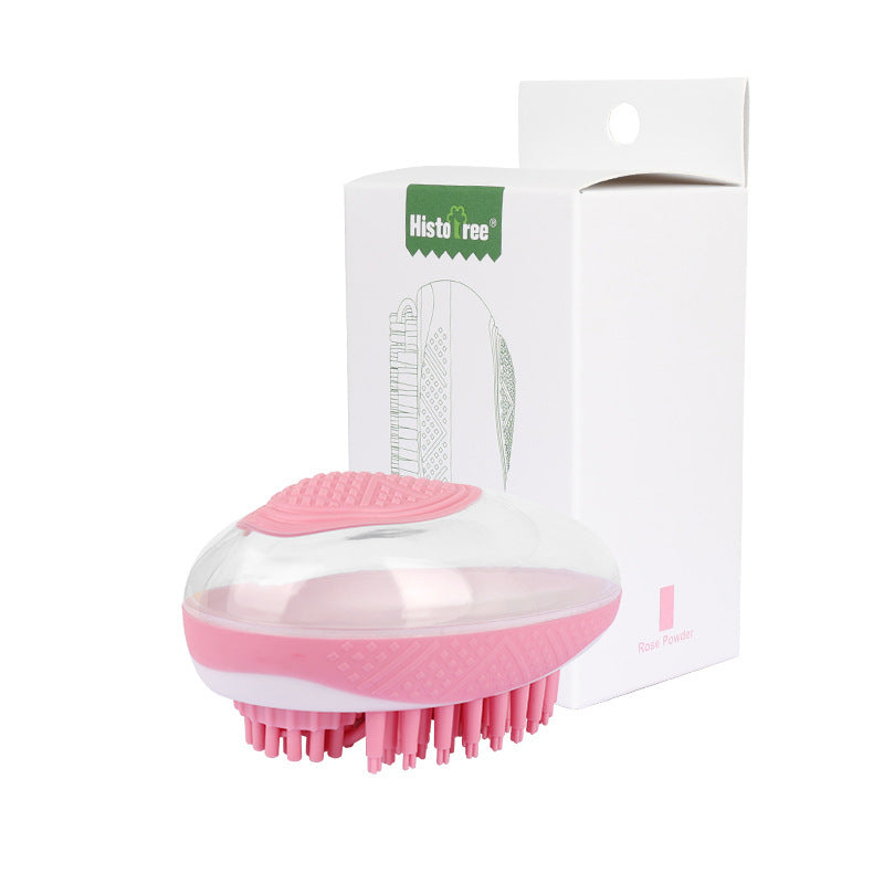 Silicone SPA Grooming Brush with Built-in Shampoo Chamber