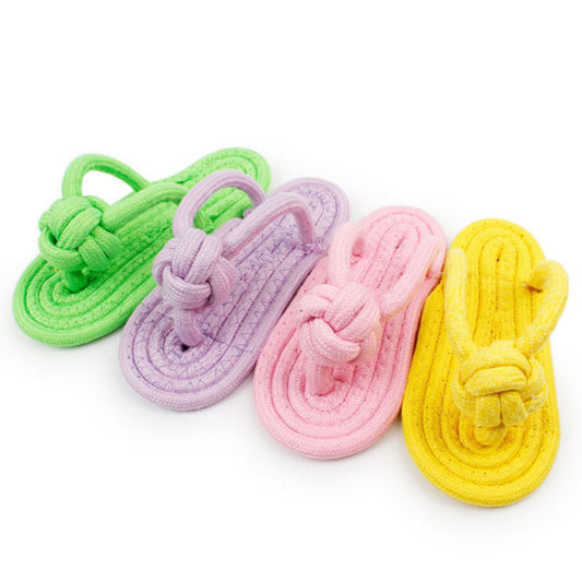 Mini Slipper Chew Toy – Multicolor Cotton Rope for Small Pets