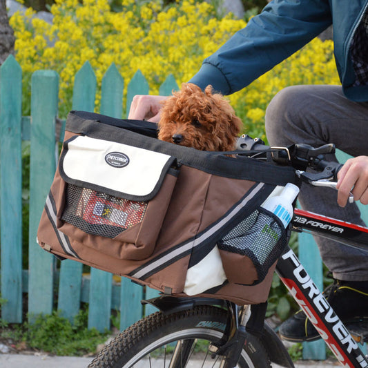 Bicycle Basket – Reflective Front Carrier for Cats & Small Dogs