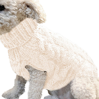 Chunky Cable Knit Pet Sweater – Classic Winter Warmth in Rich Colors