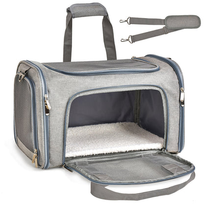 Voyager Linen Pet Carrier – Dual-Handle Travel Tote