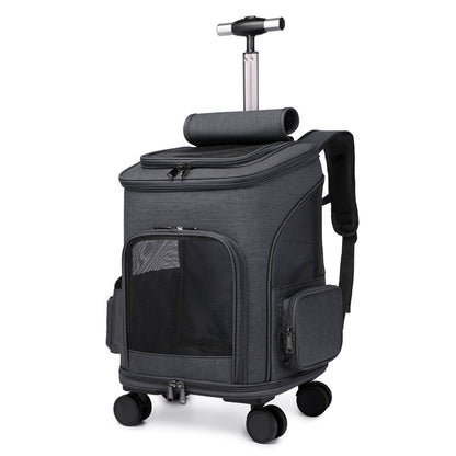 Luxury Rolling Pet Carrier Backpack – Airline Approved & Expandable