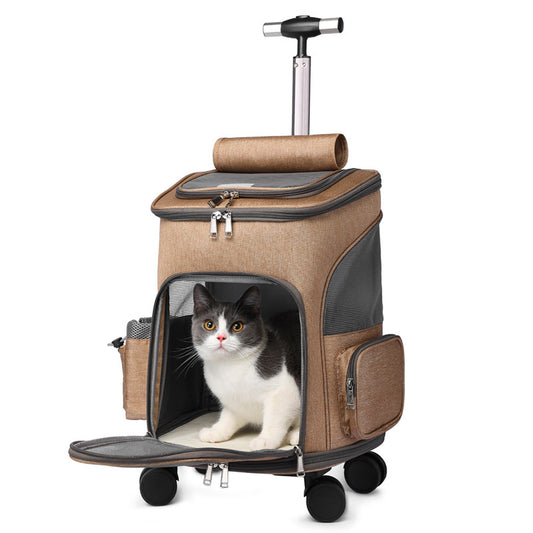 Luxury Rolling Pet Carrier Backpack – Airline Approved & Expandable