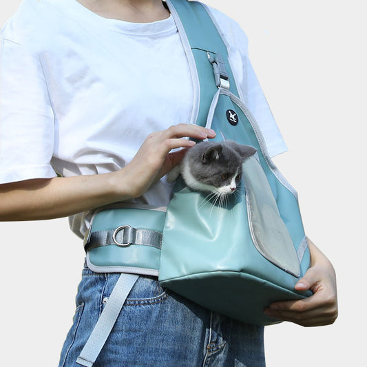 Foldable Chest Carrier – Hands-Free Leather Pet Backpack for Daily Outings