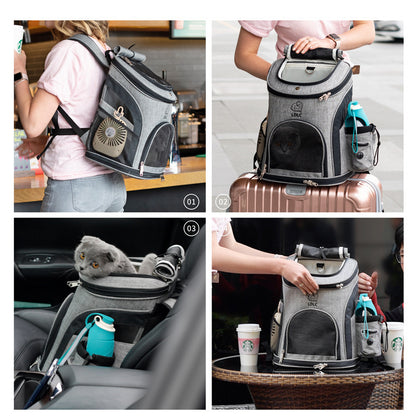 Pet Backpack – Structured Oxford Travel Carrier for Cats & Dog