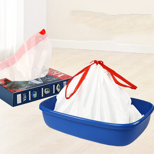 Drawstring Cat Litter Box Liners – Extra-Thick, Easy Clean-Up Garbage Bags