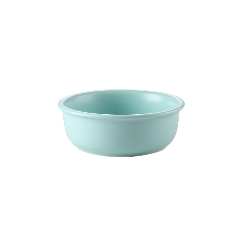 Elevated Ceramic Pet Bowl with Artisan Wood Stand – Modern Minimalist