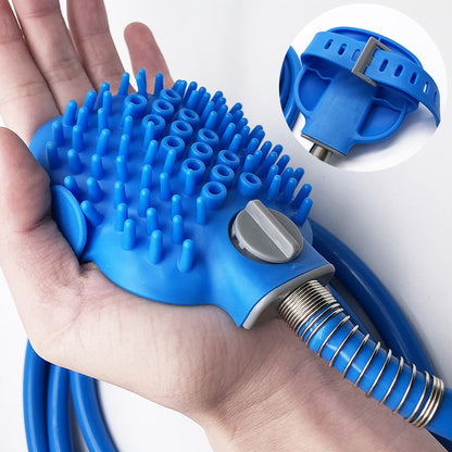 Outdoor Pet Shower Brush – 2.5M Hose with Dual Adapters