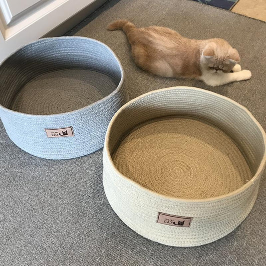 Handmade Cotton Pet Basket – Cozy Nest & Storage for Cats and Small Dogs