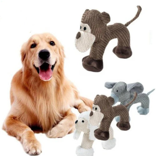 Plush Dog Chew Toys – Soft & Squeaky for Puppies and Large Dogs