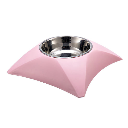 Modern Stainless Steel Pet Bowl – Minimalist Design with Splash-Free Shape
