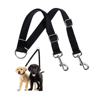 2-in-1 Dual Dog Leash – Tangle-Free Nylon Split Lead