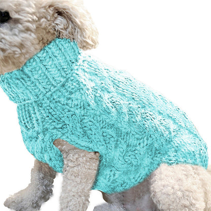 Chunky Cable Knit Pet Sweater – Classic Winter Warmth in Rich Colors