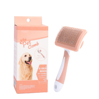 GroomPro: Self-Cleaning Slicker Brush for Dogs & Cats (Fast Shipping)