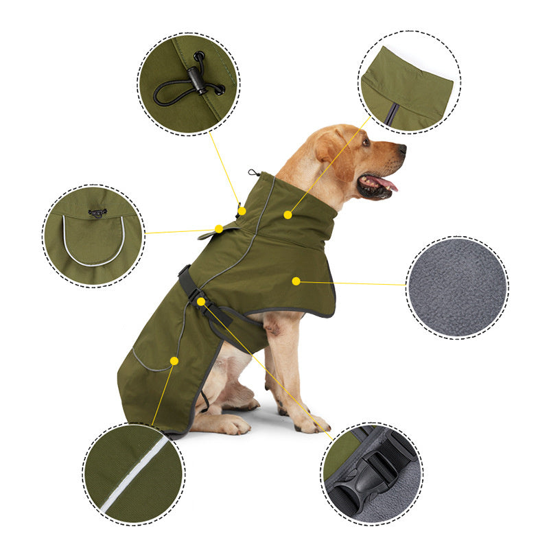 All-Weather Dog Jacket – Waterproof & Windproof Winter Coat for Medium & Large Dogs