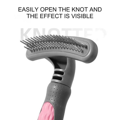 Ergonomic Two-Tone De-Shedding Pet Comb – Comfortable & Rust-Resistant