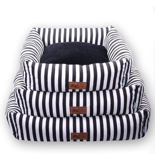 Capri Striped Canvas Pet Lounge – Bold Comfort for Stylish Naps