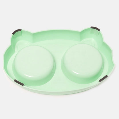 Double Elevated Pet Bowls – Non-Slip Stainless Steel Food & Water Set (Fast Shipping)