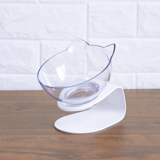 Lucite Cat-Ear Bowl – Elevated Tilted Pet Feeder for Clean & Comfortable Eating