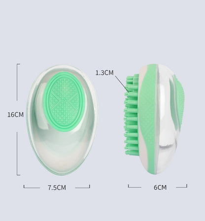 Silicone SPA Grooming Brush with Built-in Shampoo Chamber