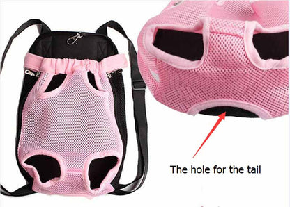 Chic Breathable Pet Travel Carrier – Front & Back Chest Bag