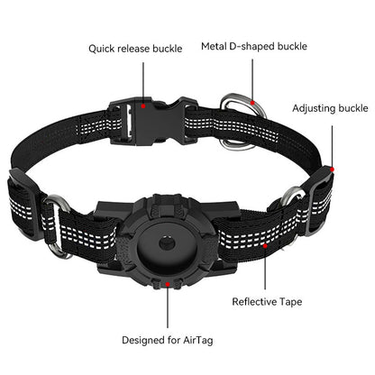 Reflective Anti-Lost Pet Collar – Sleek, Secure & AirTag-Ready