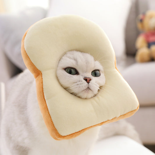 Plush Avocado & Toast Cat Headgear – Soft Protective Collar with a Playful Twist