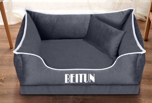 Chic Teddy Fabric Small Pet Bed – Removable & Washable Comfort for All Seasons