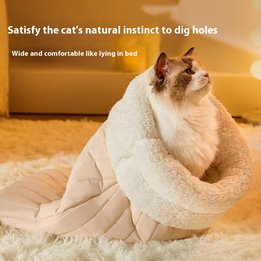 Luna Pocket Nest – Plush Sleeping Bag for Cats & Small Dogs