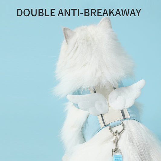 Adjustable Angel-Wing Cat Harness & Leash Set – Soft, Secure & Breathable (Fast Shipping)