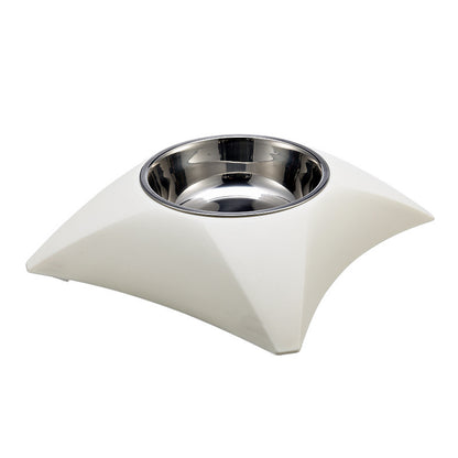 Modern Stainless Steel Pet Bowl – Minimalist Design with Splash-Free Shape