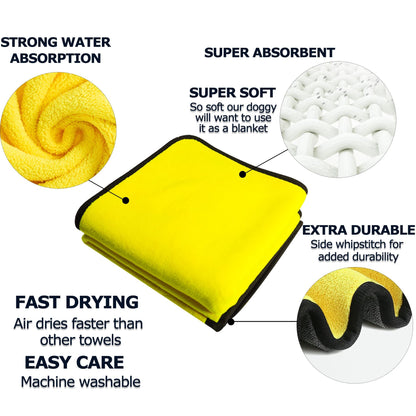 Soft Microfiber Pet Drying Towel – Super Absorbent & Quick-Dry Robe