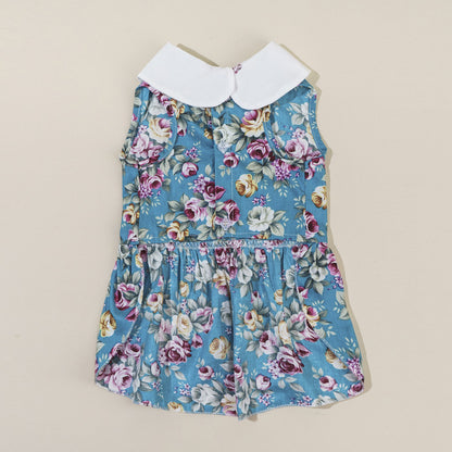 Chic Summer Cotton Pet Dress – Doll Collar Outfit for Stylish Cats & Small Dogs