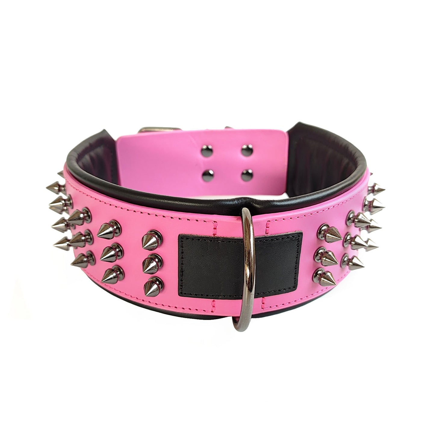 Spiked Leather Dog Collar – Rugged Style with Rivet Detail