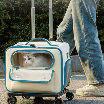 3-in-1 Pet Carrier – Convertible Trolley, Backpack & Shoulder Bag for Travel