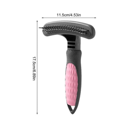 Ergonomic Two-Tone De-Shedding Pet Comb – Comfortable & Rust-Resistant