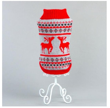 Nordic Knit Pet Sweater – Soft Acrylic in Holiday Colors