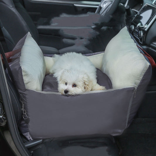 LuxeRide Plush Travel Nest – Designer Car Seat & Bed for Cats and Small Dogs