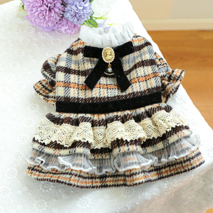 Heritage Tweed Ruffle Dress – Velvet Cameo Charm