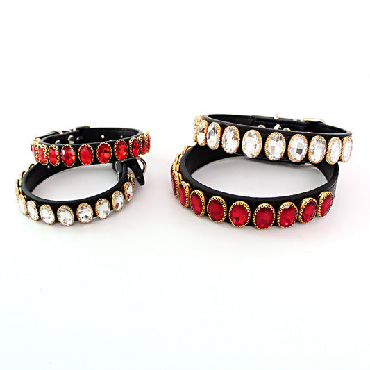 Retro Crystal Pet Collar – Chic Style for Cats & Small Dogs