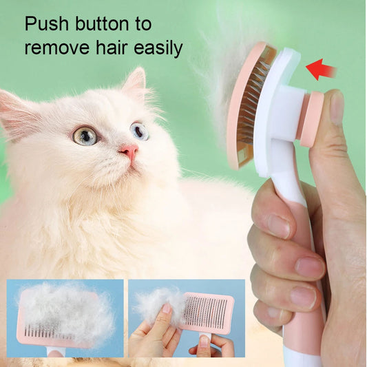 GroomPro: Self-Cleaning Slicker Brush for Dogs & Cats (Fast Shipping)