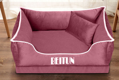 Chic Teddy Fabric Small Pet Bed – Removable & Washable Comfort for All Seasons
