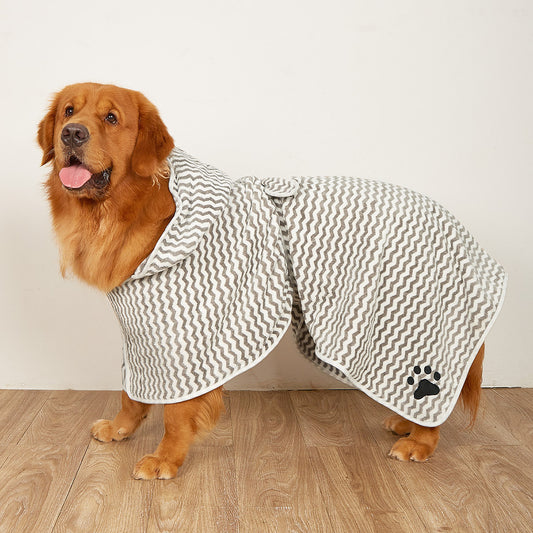 Luxe Dry Pet Bathrobe – Ultra-Absorbent Microfiber Towel with Belt