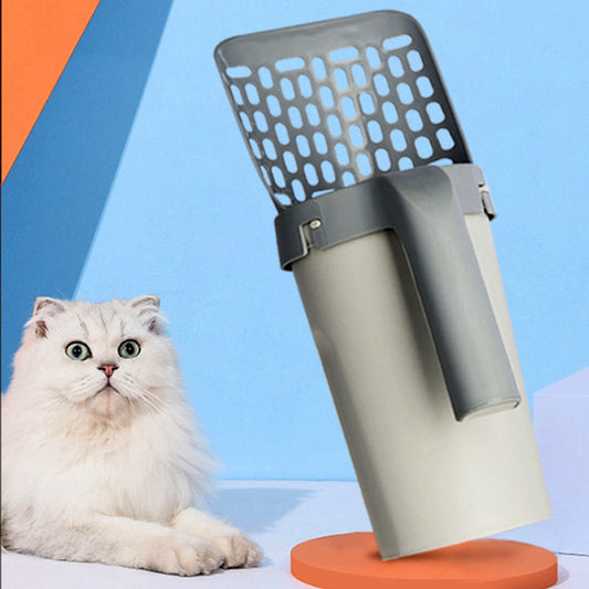 Modern Cat Litter Scoop with Built-In Waste Bin – Easy-Clean
