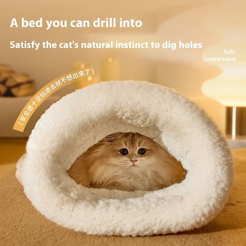 Luna Pocket Nest – Plush Sleeping Bag for Cats & Small Dogs