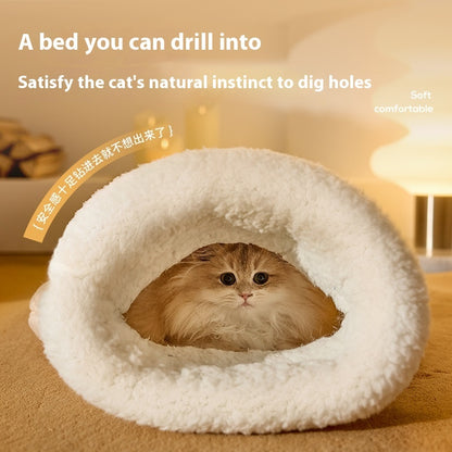 Luna Pocket Nest – Plush Sleeping Bag for Cats & Small Dogs
