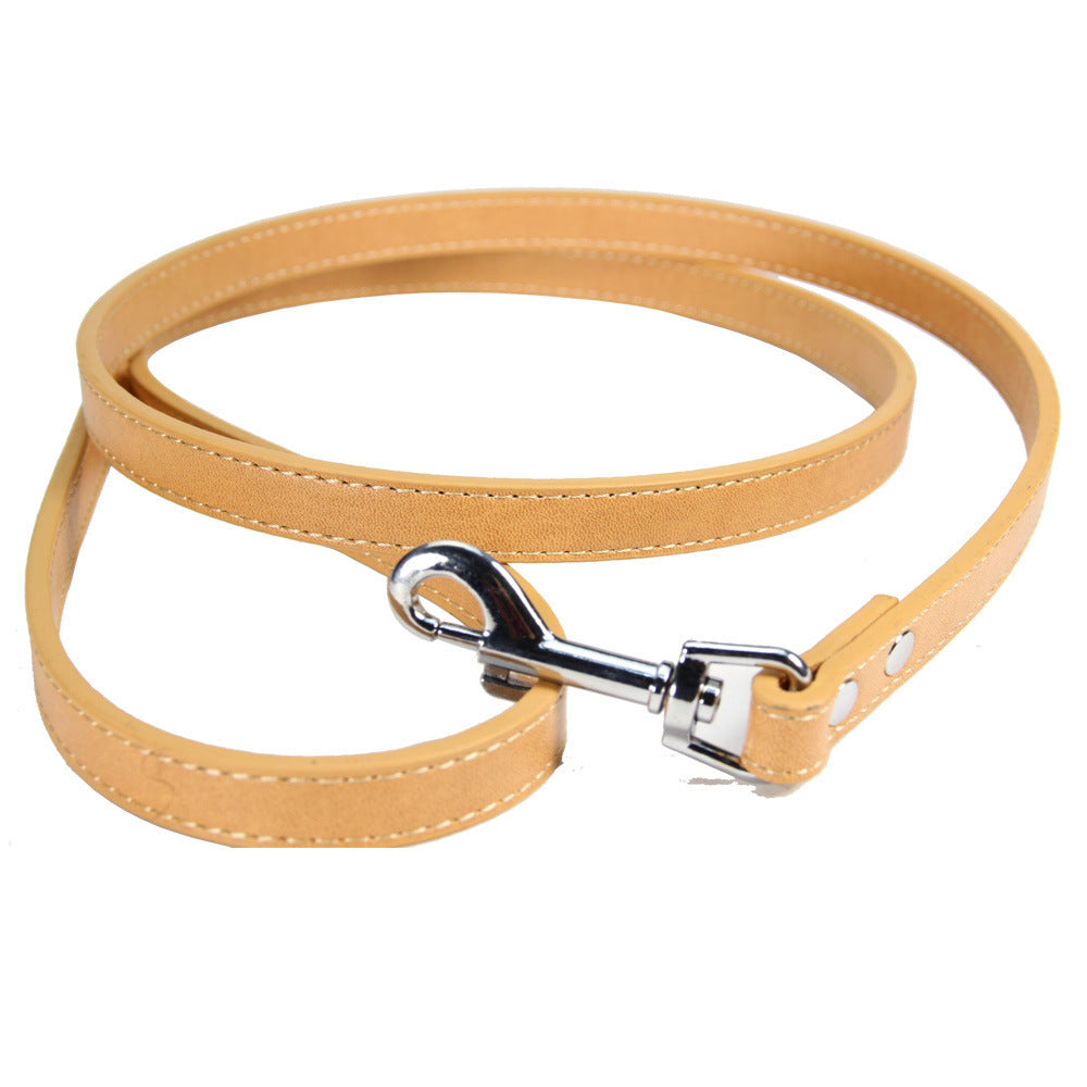 Minimalist PU Leather Pet Leash – Sleek & Durable Walk Companion